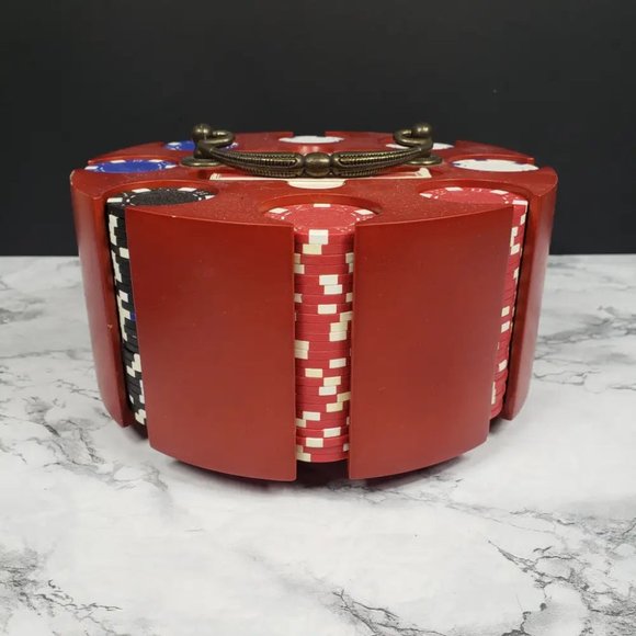 Poker Chip Carousel 200 Chip Set Vintage - Picture 3 of 6